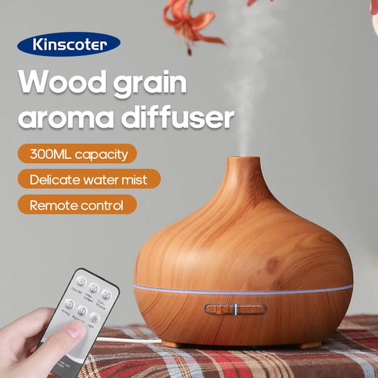 Difusor de Aromaterapia y Humidificador Ultrasónico 300 ml con Control Remoto