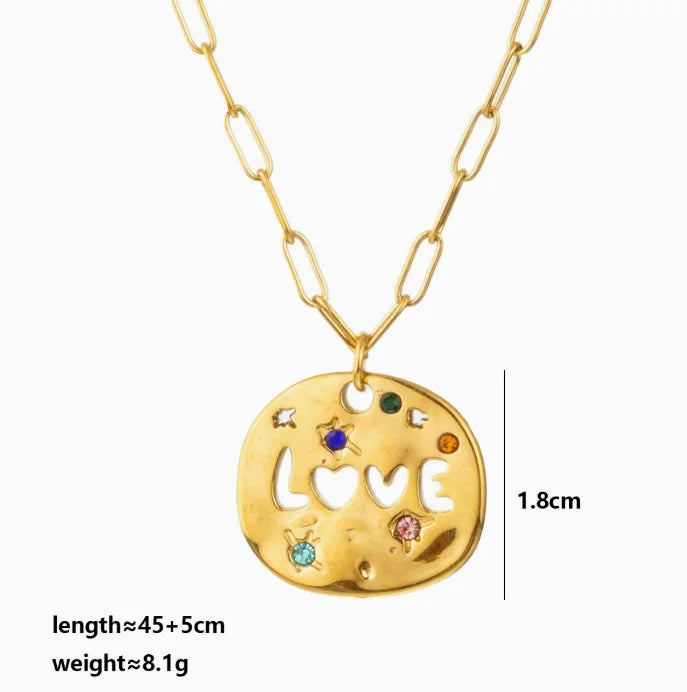 Regalo para Mamá: Collar de Moda con Colgante Circular y Brillo