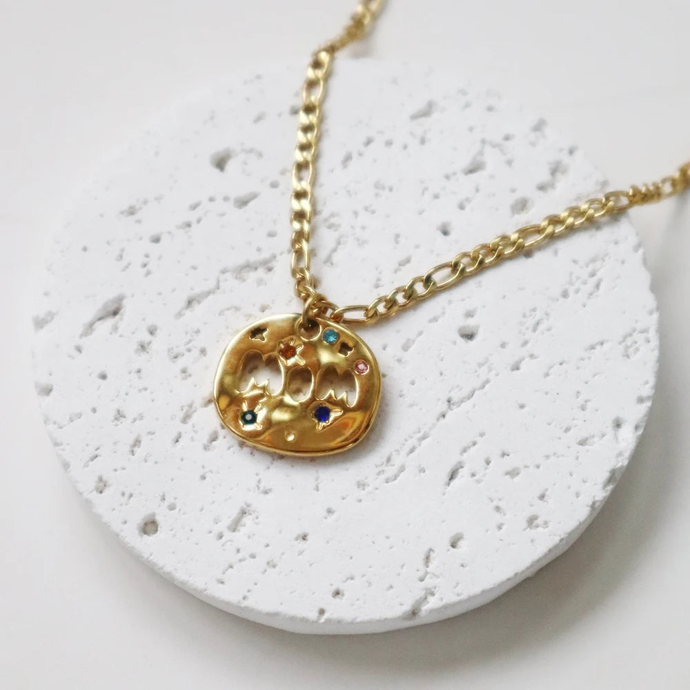 Regalo para Mamá: Collar de Moda con Colgante Circular y Brillo