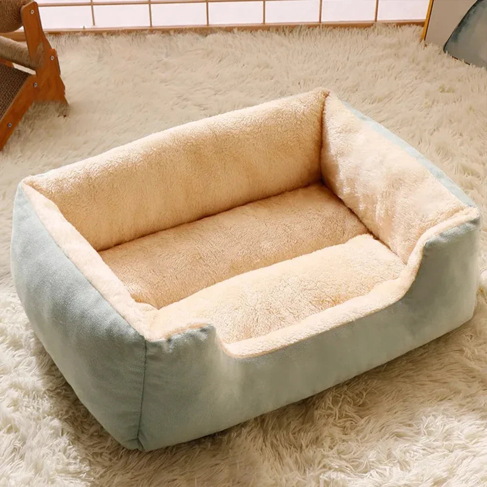 Cama Suave para Perros y Gatos con Bordes Elevados – Cama Acolchada para Mascotas