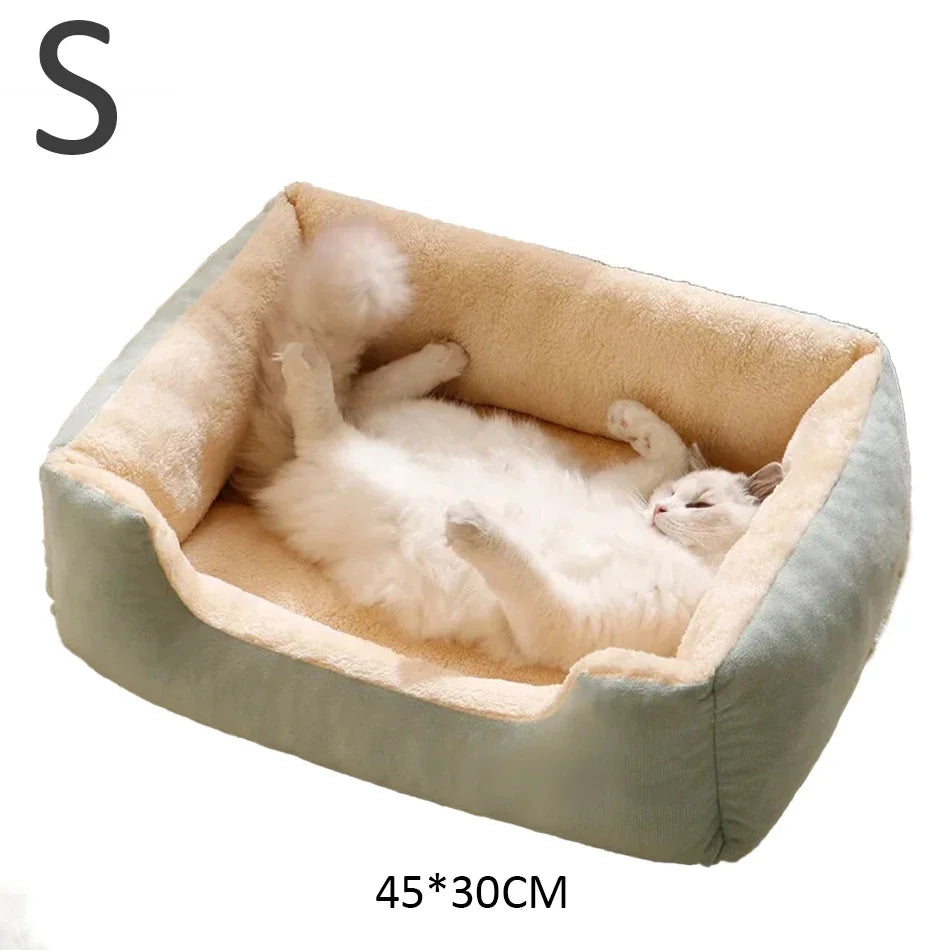 Cama Suave para Perros y Gatos con Bordes Elevados – Cama Acolchada para Mascotas