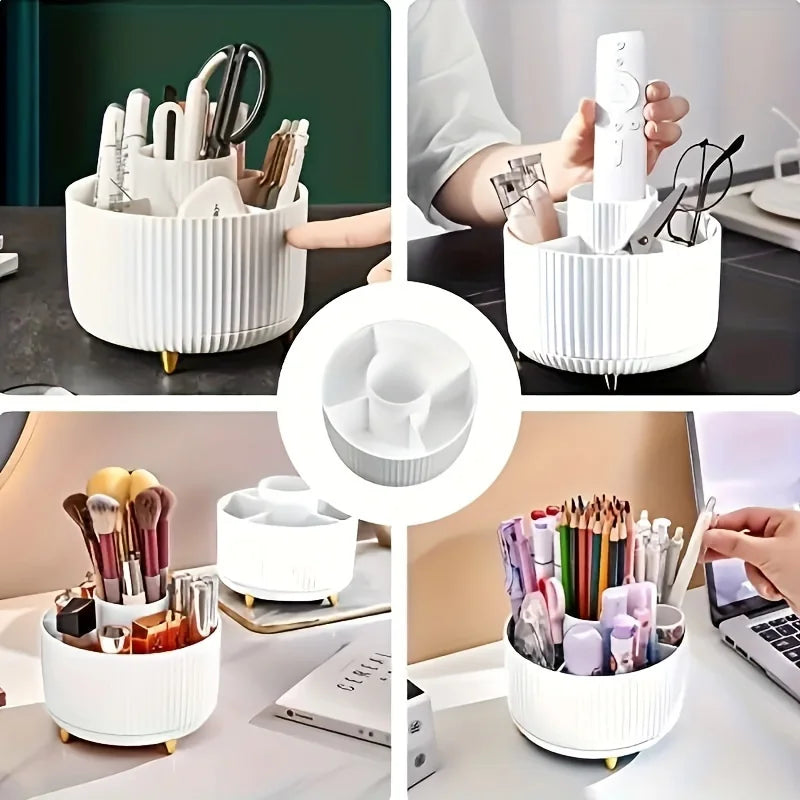 Organizador Giratorio 360° para Maquillaje, Brochas y Escritorio