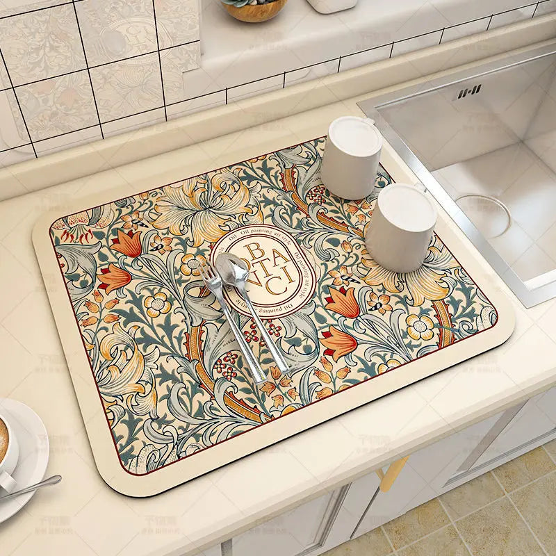 Alfombrilla de Secado Rápido para Baño y Cocina - Base de Goma Antideslizante
