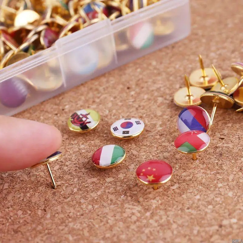 Tachuelas Decorativas de Banderas – Set de 100 Piezas
