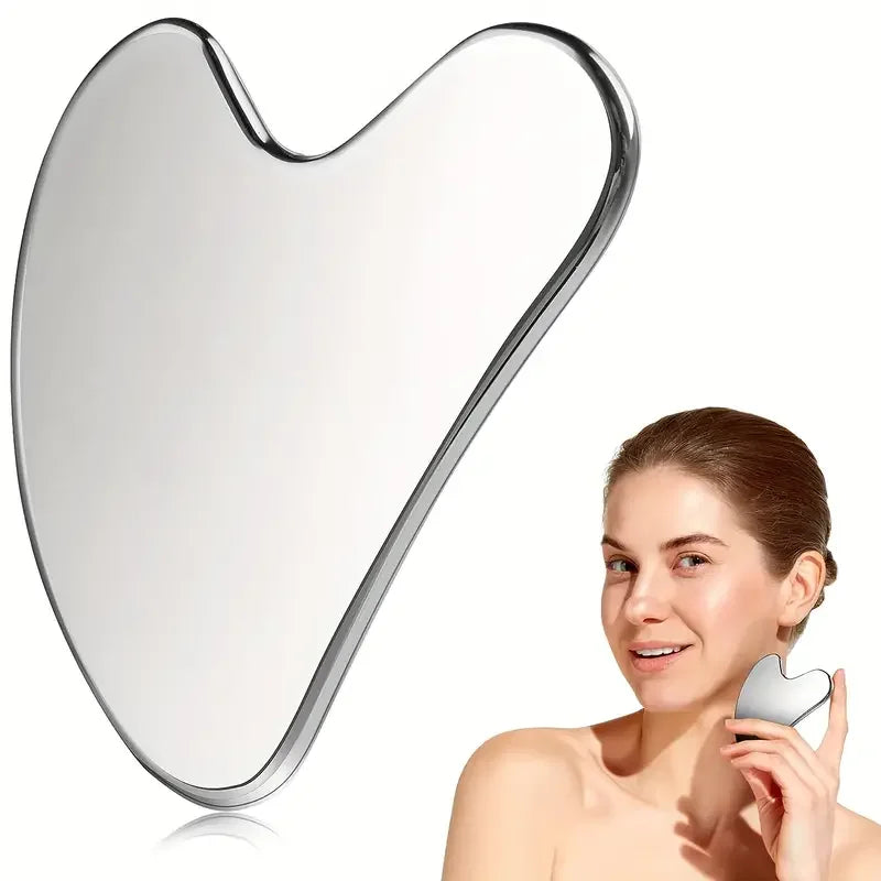 Gua Sha de Acero Inoxidable para Masaje Facial | Herramienta de Lifting y Cuidado de la Piel