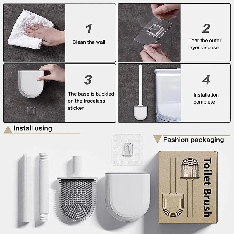 Cepillo de Baño de Silicona Flexible con Soporte