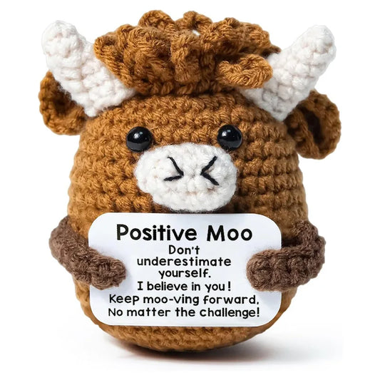 Adorno de Vaca Tejida a Mano - Regalo de Energía Positiva y Motivación