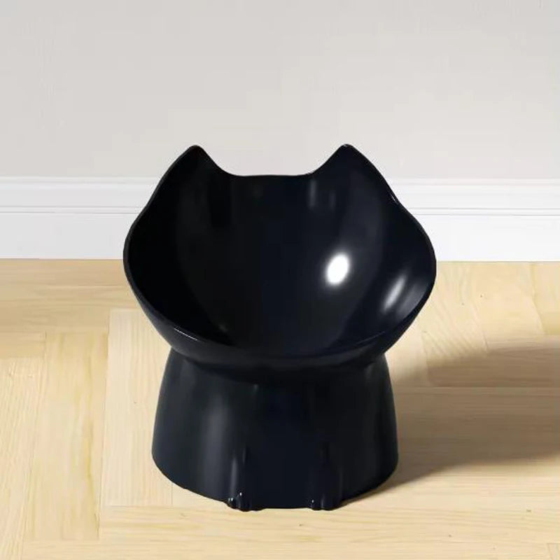 Plato Elevado para Gatos con Protección de Cuello - Diseño Orejas Antivuelco