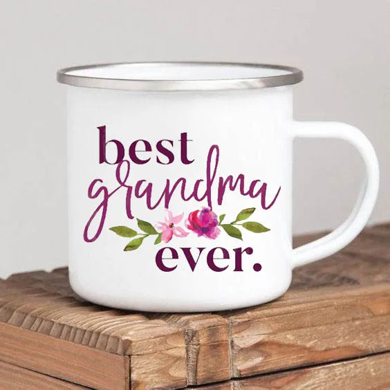 Regalo para la Mejor Abuela del Mundo - Taza de Peltre Blanca 8cm