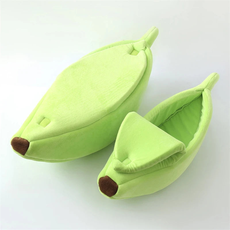 Cama para Gatos en Forma de Plátano – Cama Suave Tipo Refugio para Mascotas