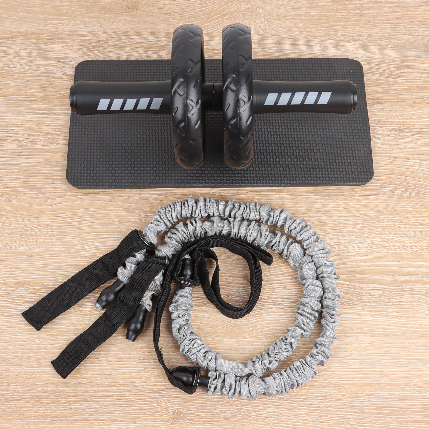 Ab Roller Doble Rueda con Rodillera – Entrenamiento de Core en Casa, Entrenamiento de Abdomen y Brazos