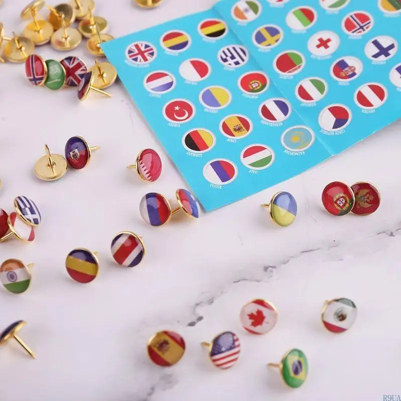 Tachuelas Decorativas de Banderas – Set de 100 Piezas