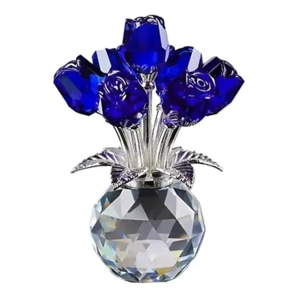 Rosa de Cristal con Pedestal - Adorno Eterno y Elegante para Regalo