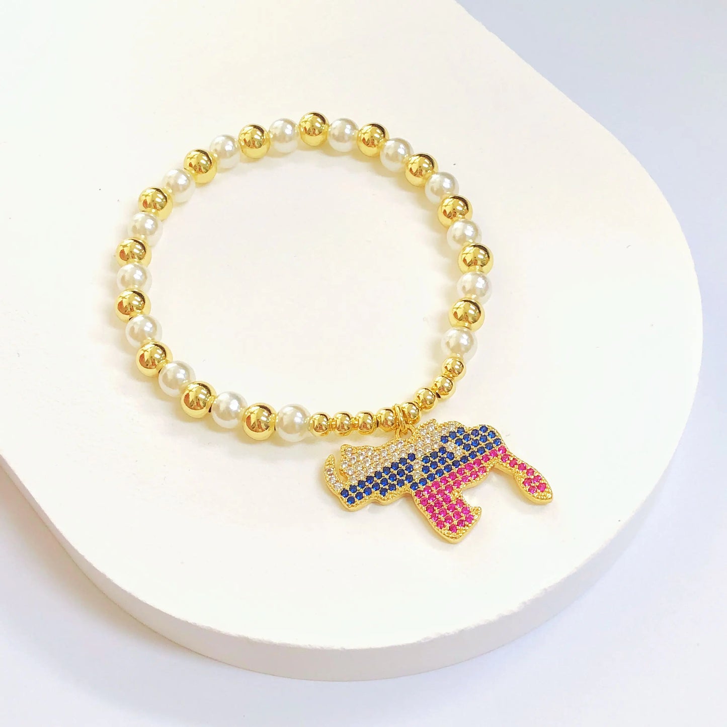 Pulsera Elástica con Dije de País