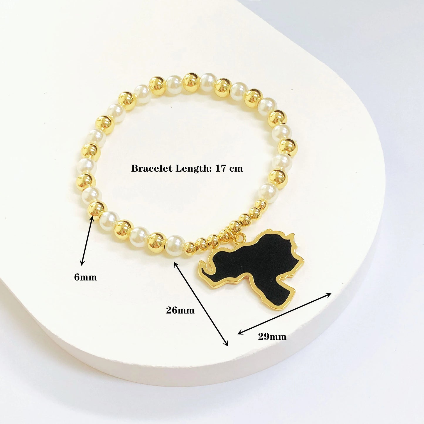 Pulsera Elástica con Dije de País