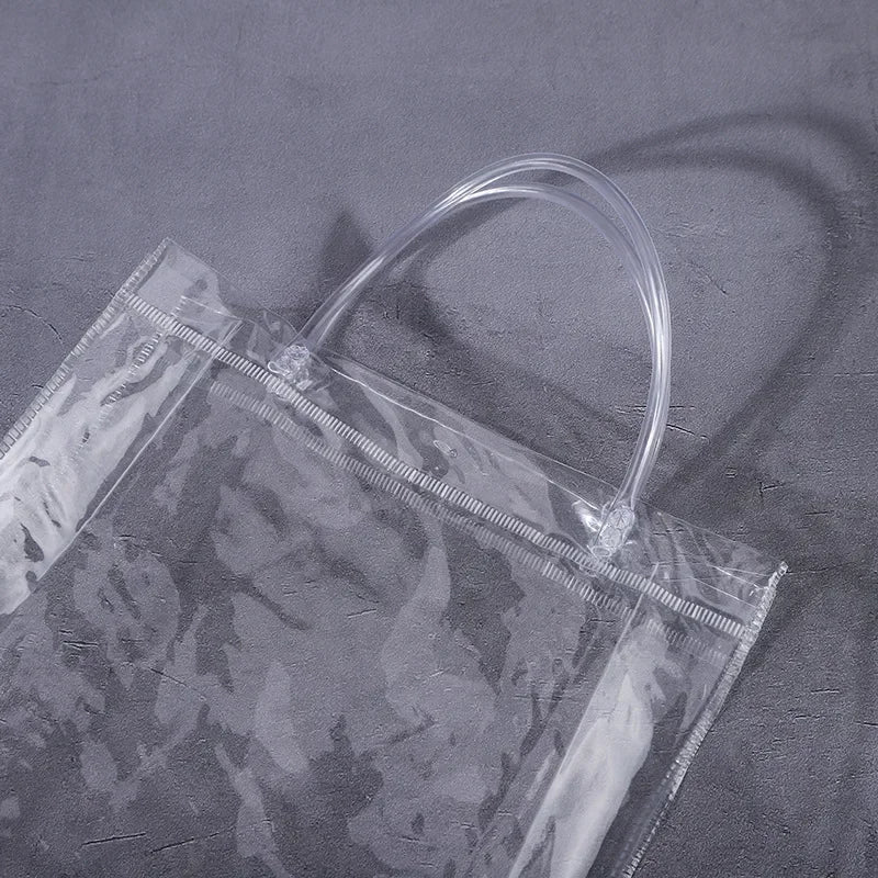 Bolsa de Regalo Transparente con Asa Reutilizable – PVC para Fiesta y Recuerdos