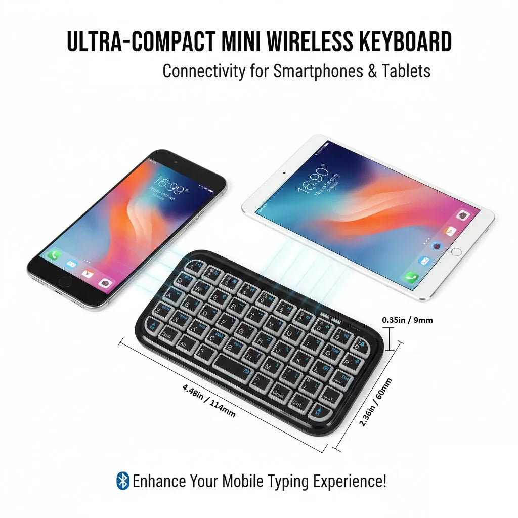 Mini Teclado Bluetooth RGB Portátil