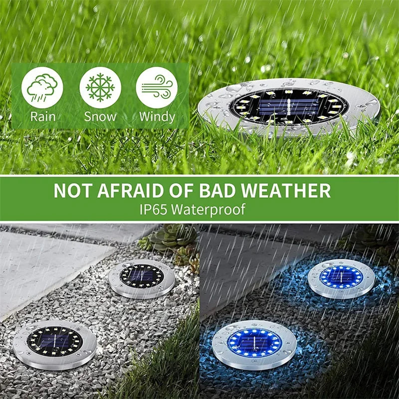 Luz Solar LED para Jardín – Lámpara de Suelo Impermeable para Camino y Patio