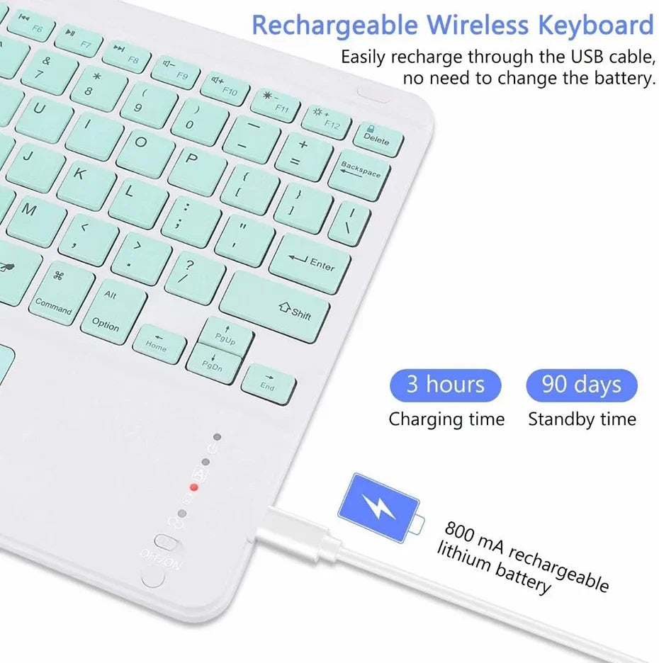 Teclado Bluetooth 10 Pulgadas para iPad y Tablet – Compacto Español/Inglés