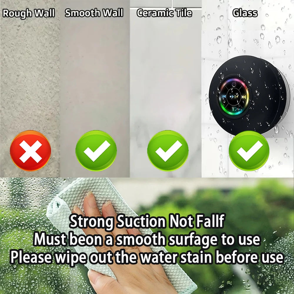 Mini Bocina Inalámbrica para Ducha - Estéreo con Bluetooth 5.0