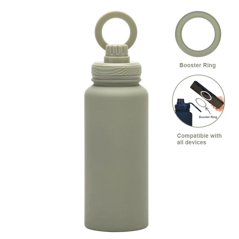 Botella Térmica con Soporte Magnético para Celular (1000 ml)