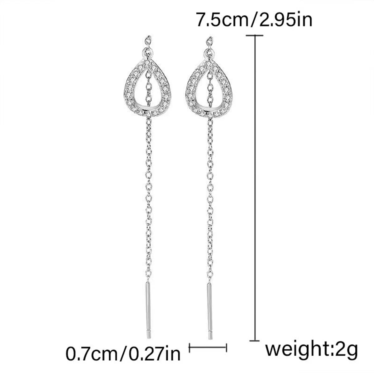 Aretes Colgantes Gota con Rhinestones – Elegantes y Minimalistas, Diseño Delicado y Femenino