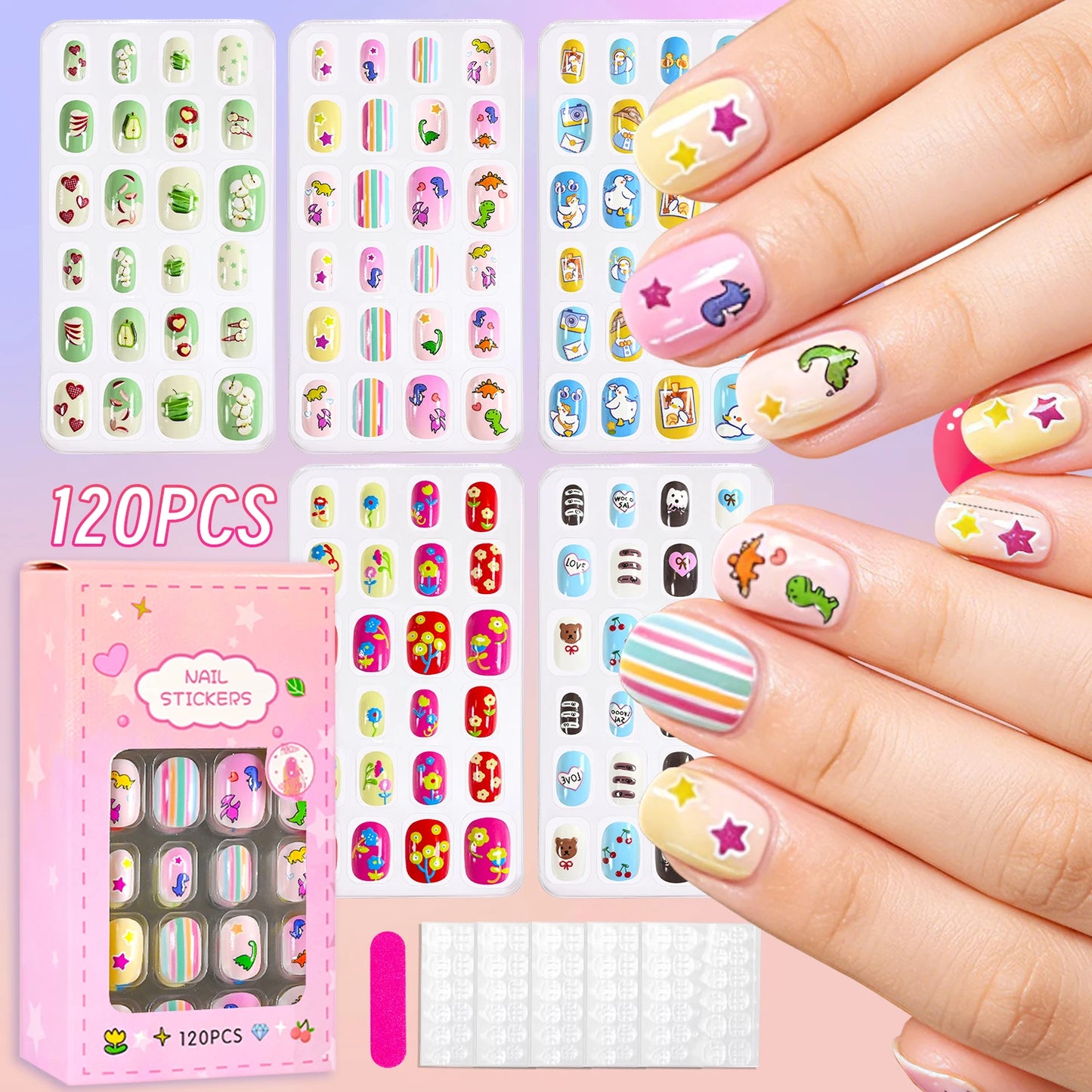 Set de Uñas Postizas Kawaii para Niñas