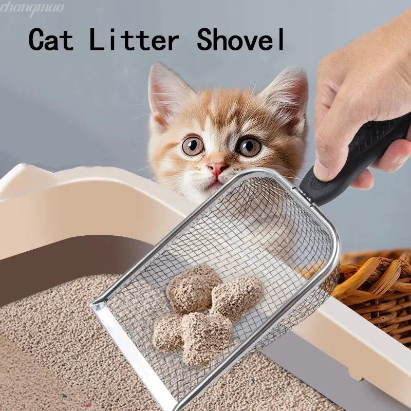 Pala de Acero Inoxidable para Arena de Gato