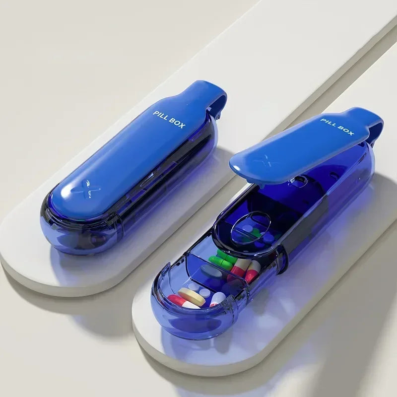 Pastillero Portátil de 3 Compartimentos - Estuche Impermeable y Colorido