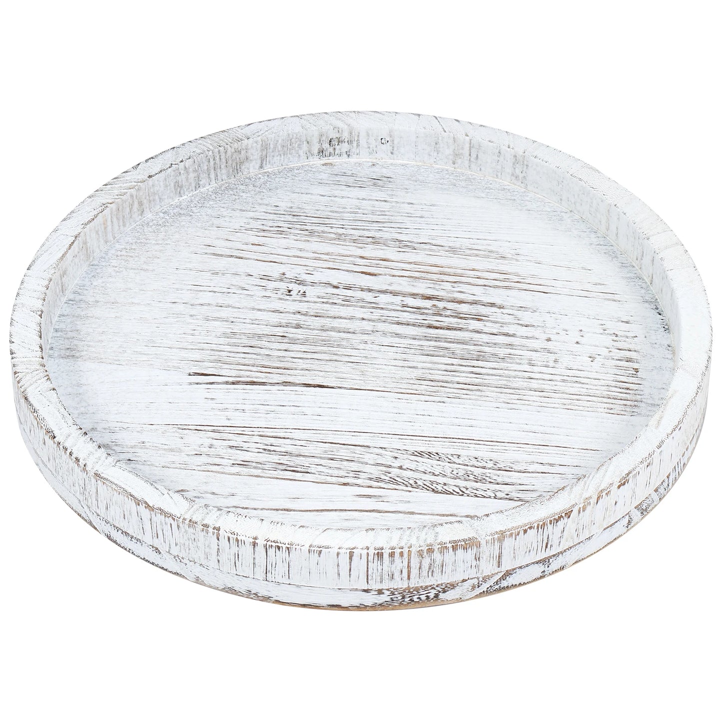 Bandeja Redonda de Madera para Servir y Decoración (30 cm)