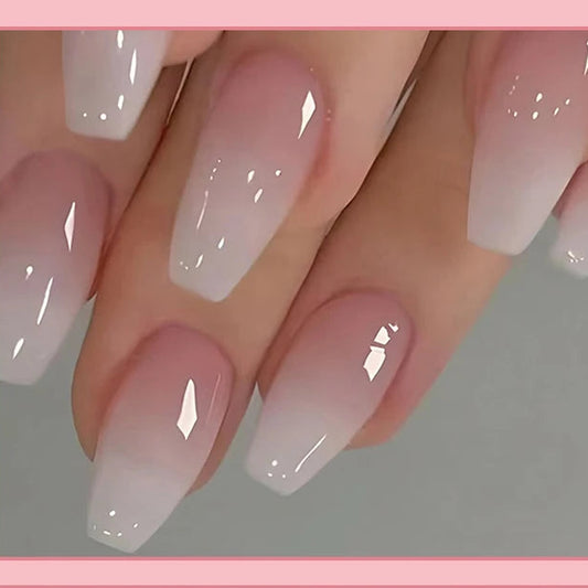 Uñas Postizas Press On Glitter 24 Piezas | Uñas Acrílicas Cortas Forma Coffin
