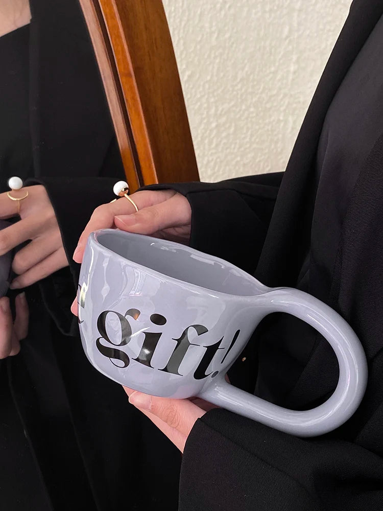 Mug de Café Hand-Pinched de Gran Capacidad - Estética High-Value
