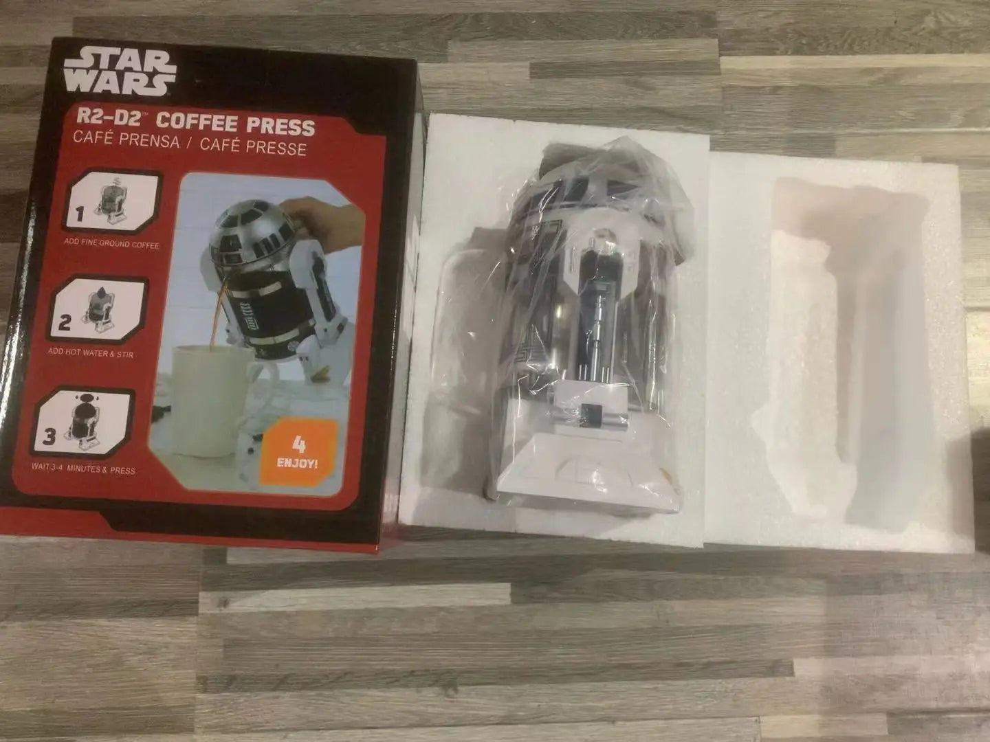 Cafetera Prensa Francesa Diseño Robot 960ml Acero Inoxidable