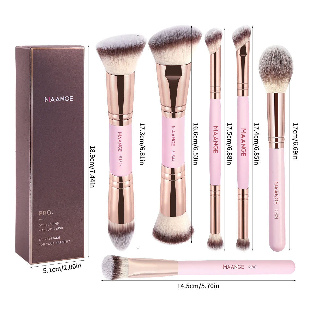 Set de Brochas Multifuncionales – Base, Contorno e Iluminador, Base Líquida y Crema